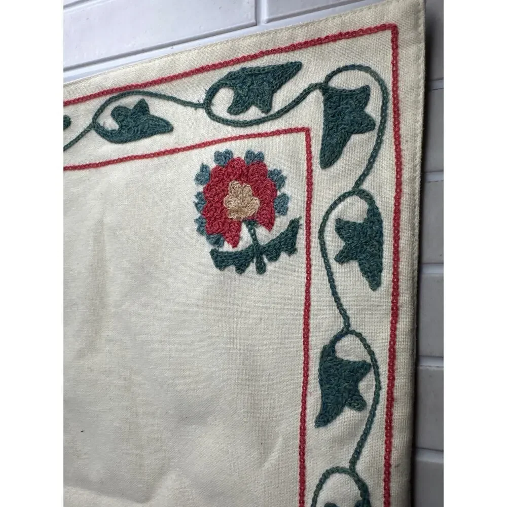 Williams-Sonoma Floral Embroidered Cotton Table Runner - 20 in x 14 in